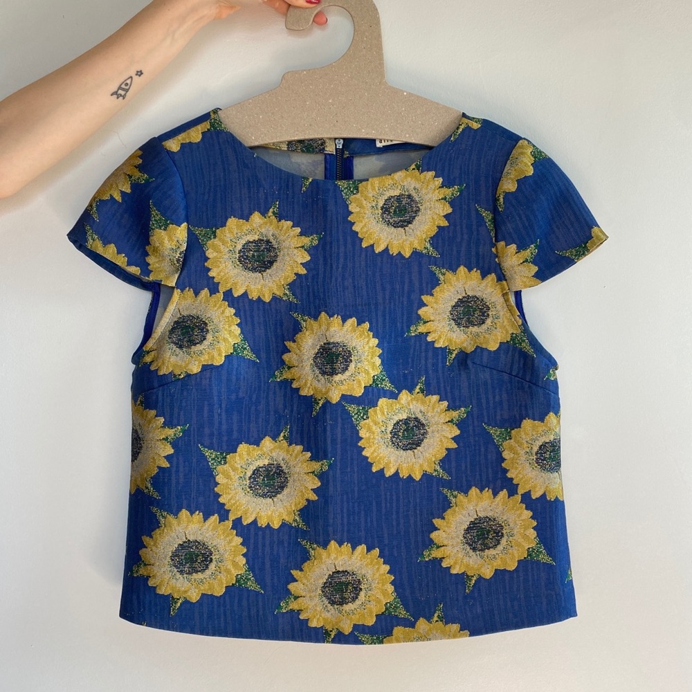 ALICE AND OLIVIA  sunflower jacquard top